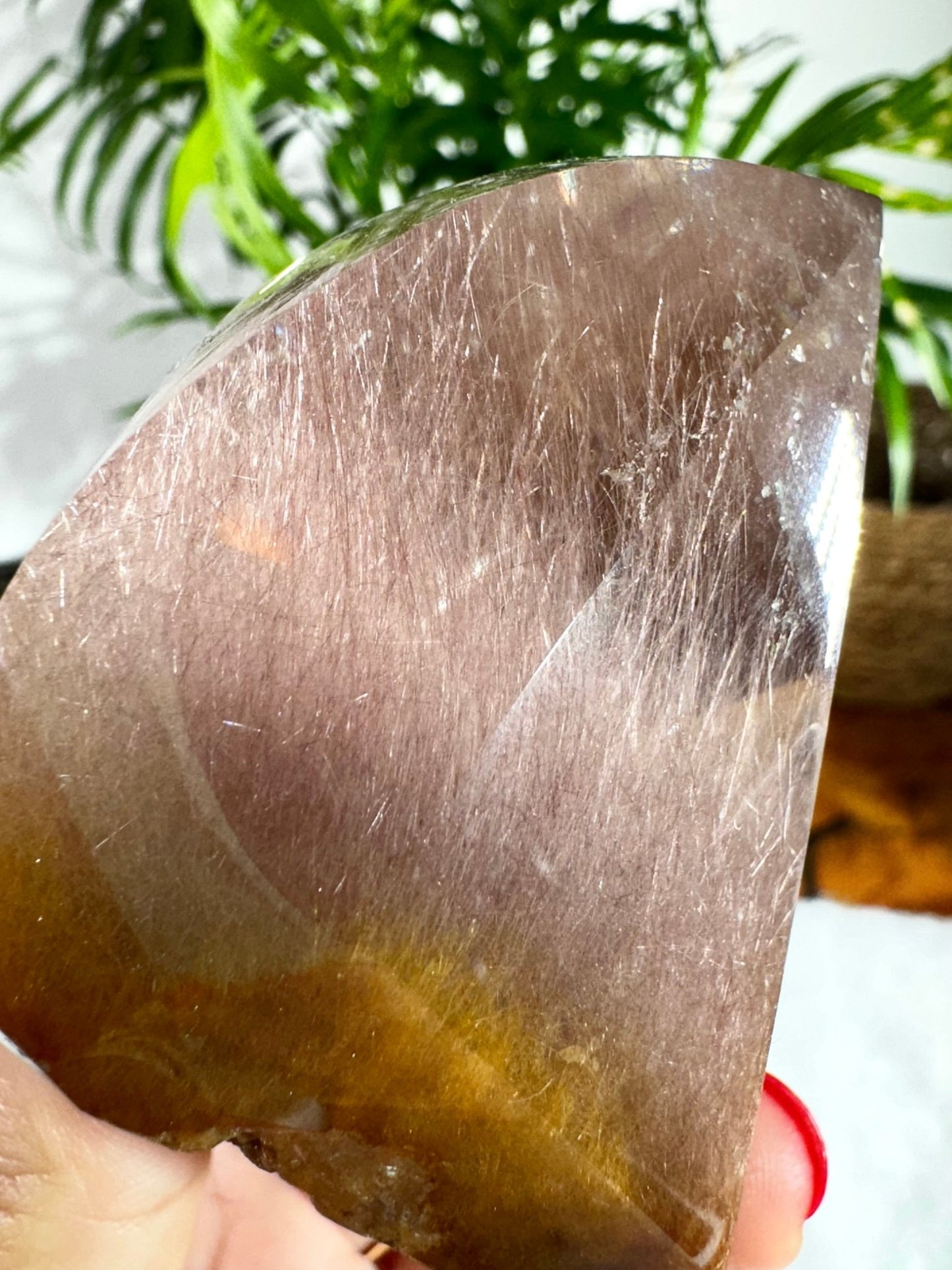 Extra Quality Golden & Red Rutile Lens | 250g - The Crystal Valley