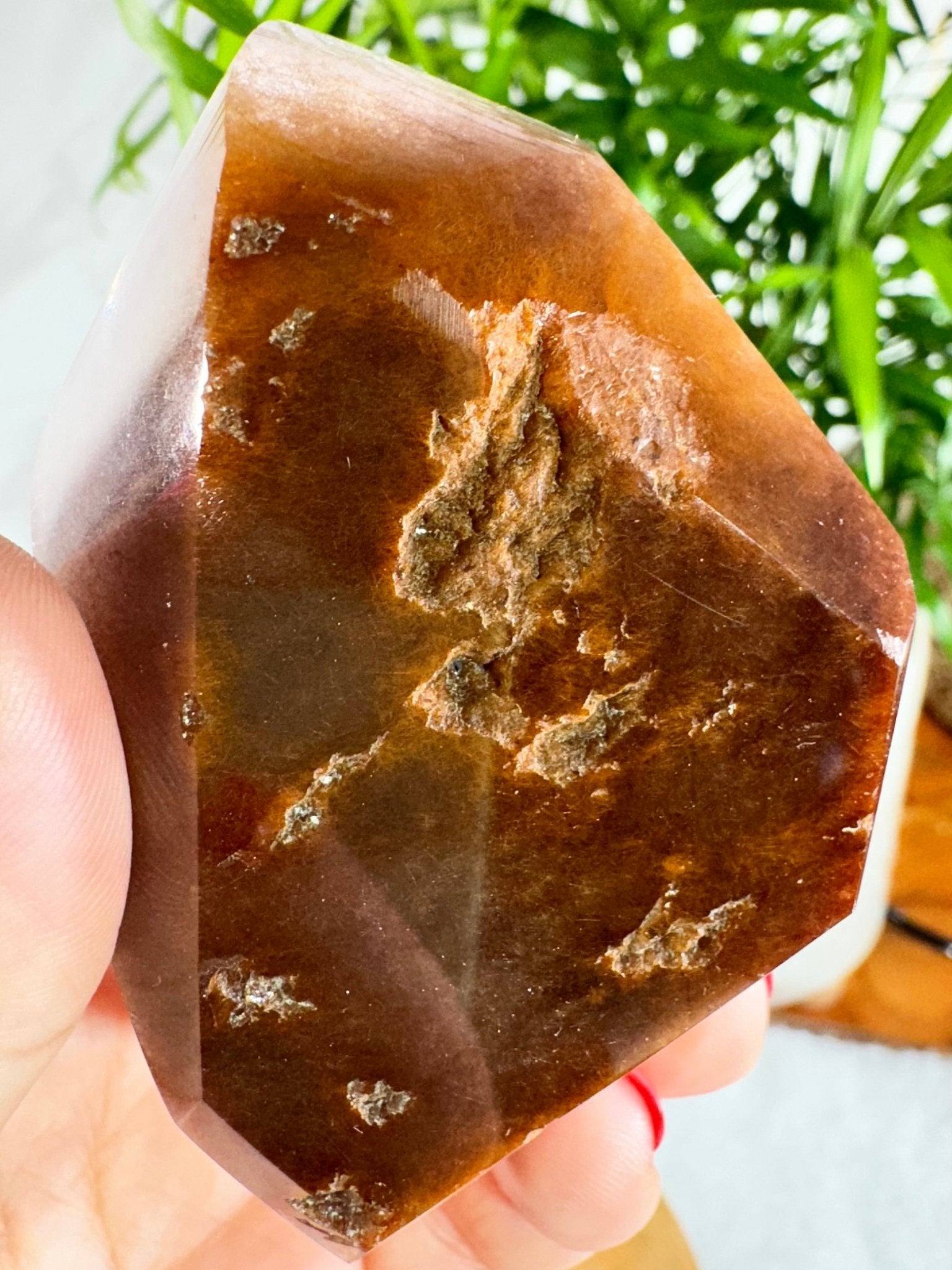 Extra Quality Golden & Red Rutile Lens | 250g - The Crystal Valley