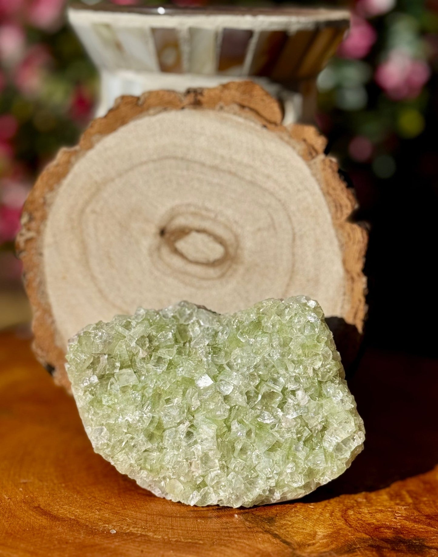 Green Apophyllite Cluster | 180g - The Crystal Valley