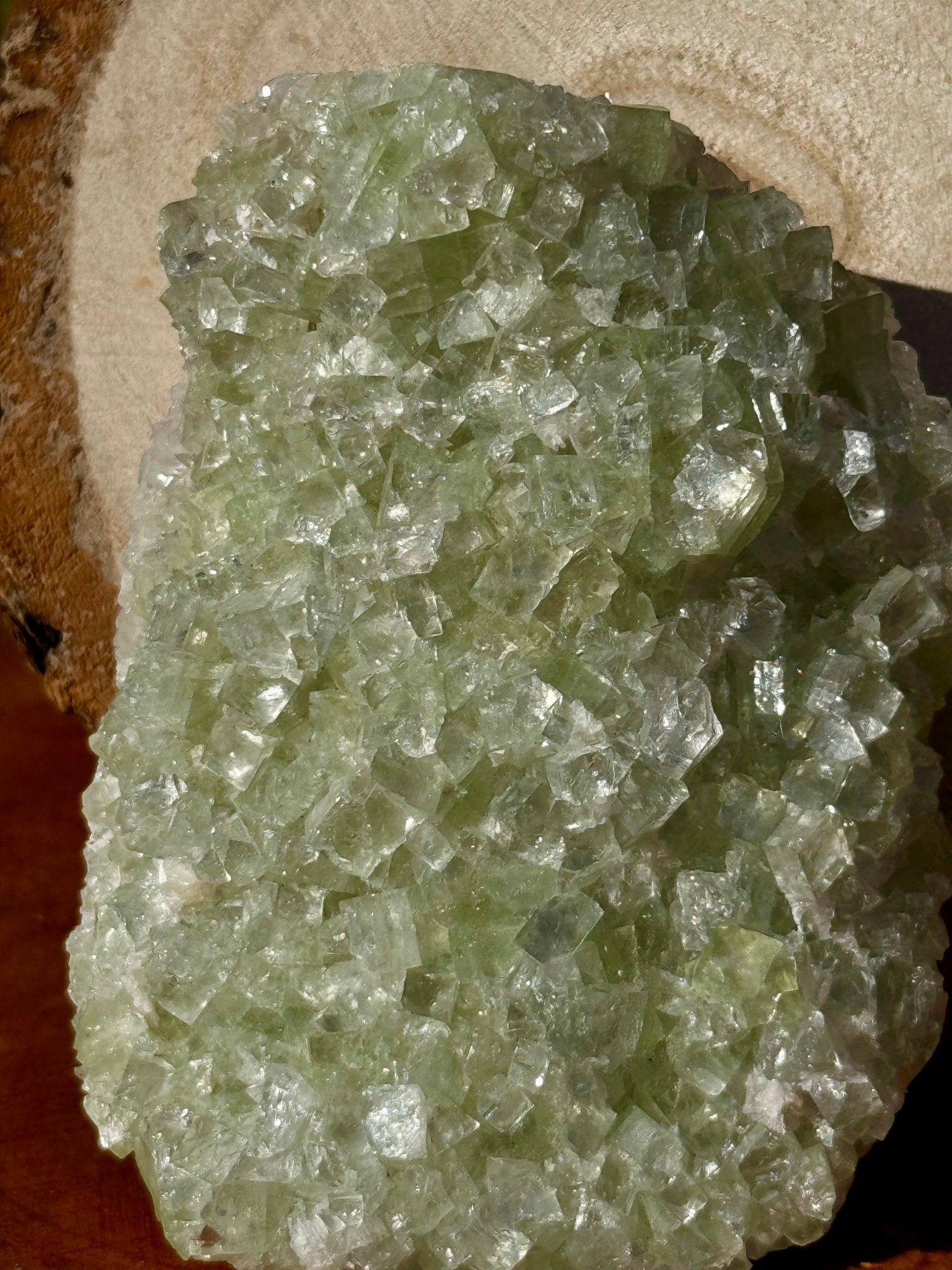 Green Apophyllite Cluster | 202g - The Crystal Valley