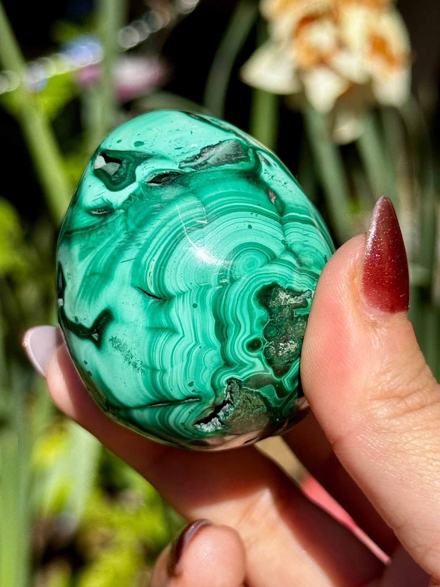 Malachite egg | 170g - The Crystal Valley