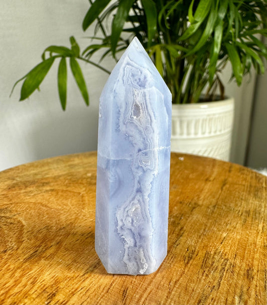 Mini Blue Lace Agate Tower | 24g - The Crystal Valley