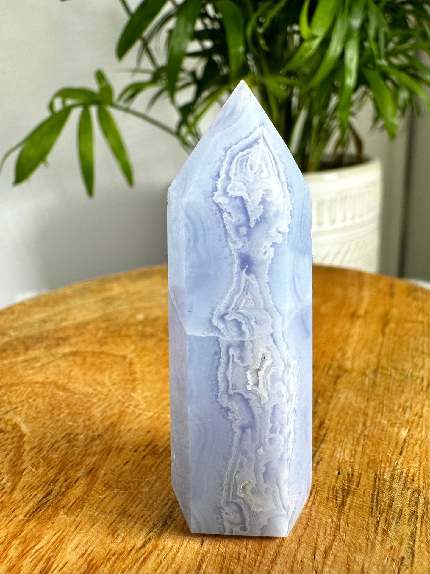 Mini Blue Lace Agate Tower | 24g - The Crystal Valley