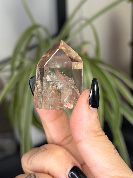 Mini Natural Brazilian Champagne Citrine Tower | 29g - The Crystal Valley