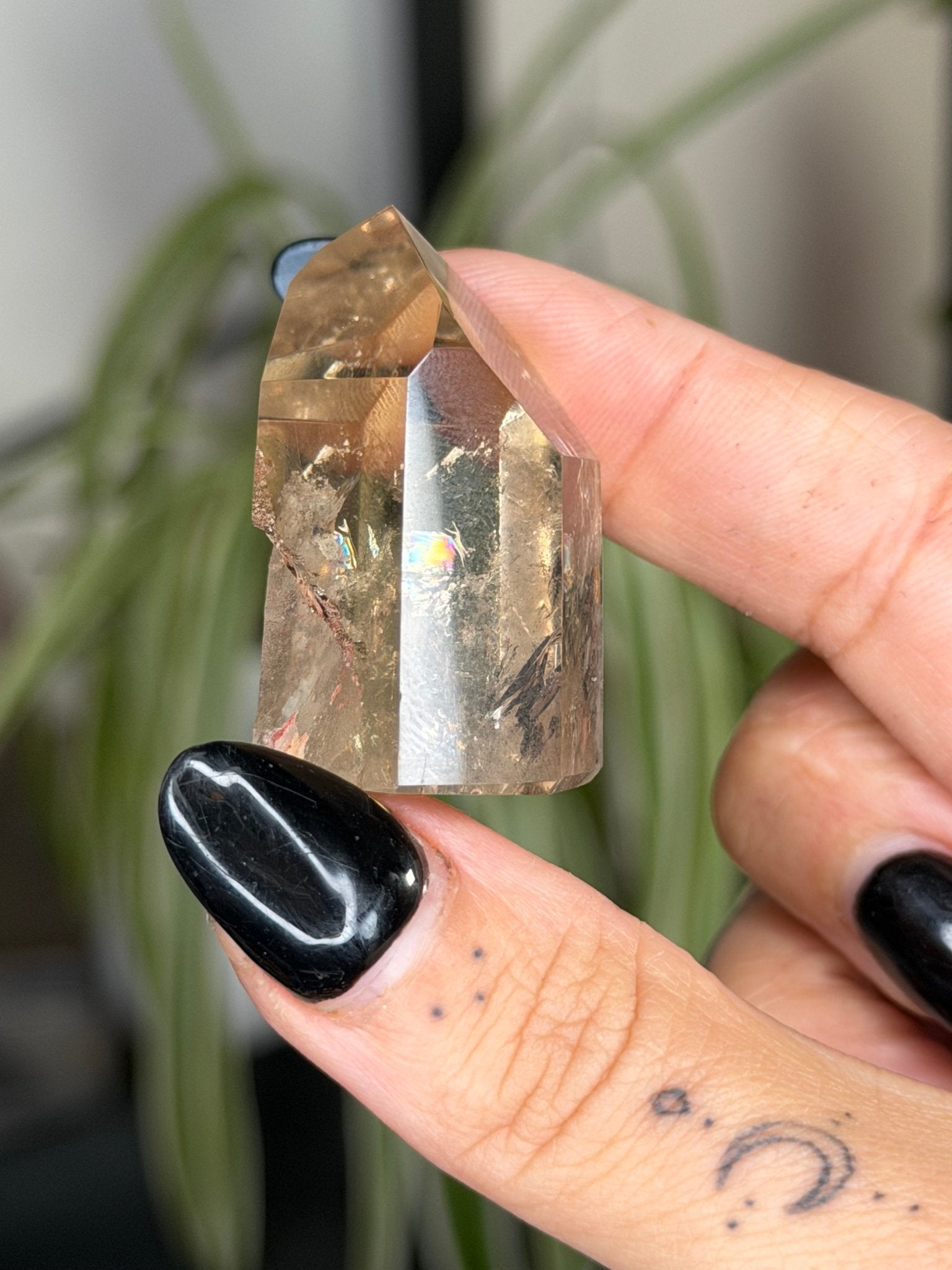 Mini Natural Brazilian Champagne Citrine Tower | 29g - The Crystal Valley