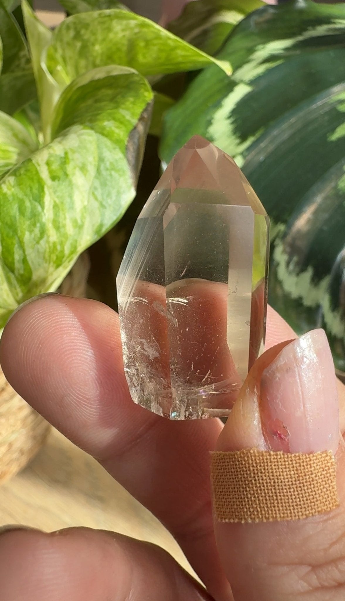 Mini Natural Brazilian Champagne Citrine Tower with Phantom | 3.5cm - The Crystal Valley