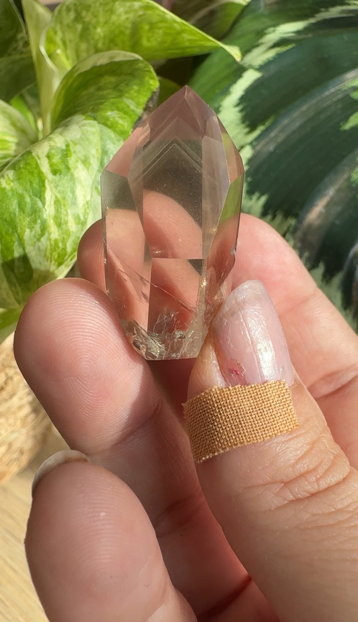 Mini Natural Brazilian Champagne Citrine Tower with Phantom | 3.5cm - The Crystal Valley