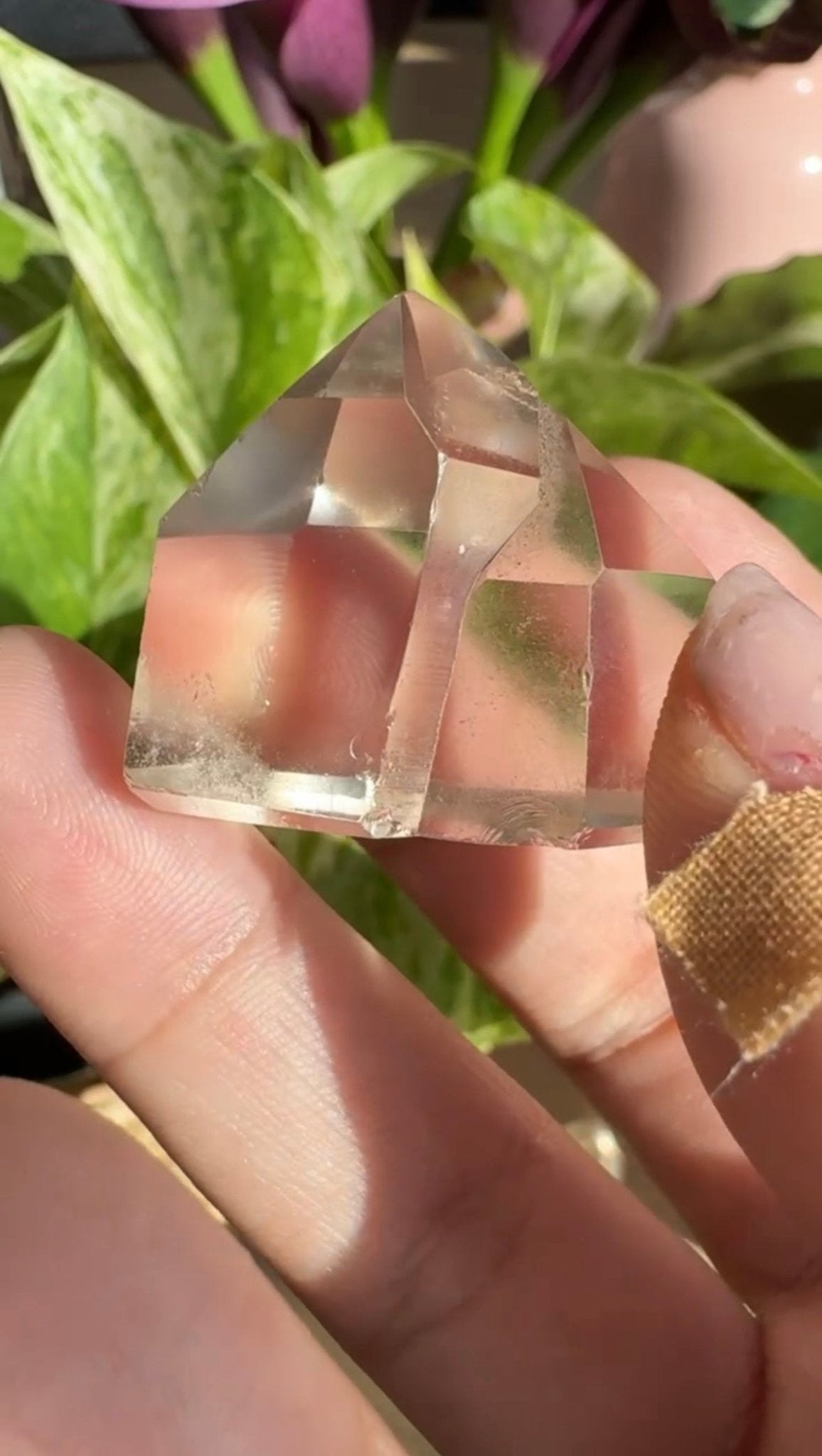 Mini Natural Twin Brazilian Champagne Citrine Tower with Phantom | 3.5cm - The Crystal Valley