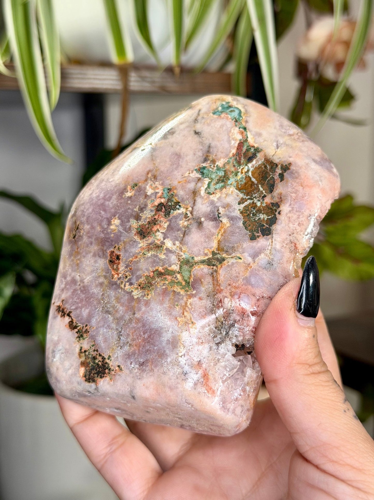 Pink Amethyst Free Form on Stand | 465g - The Crystal Valley
