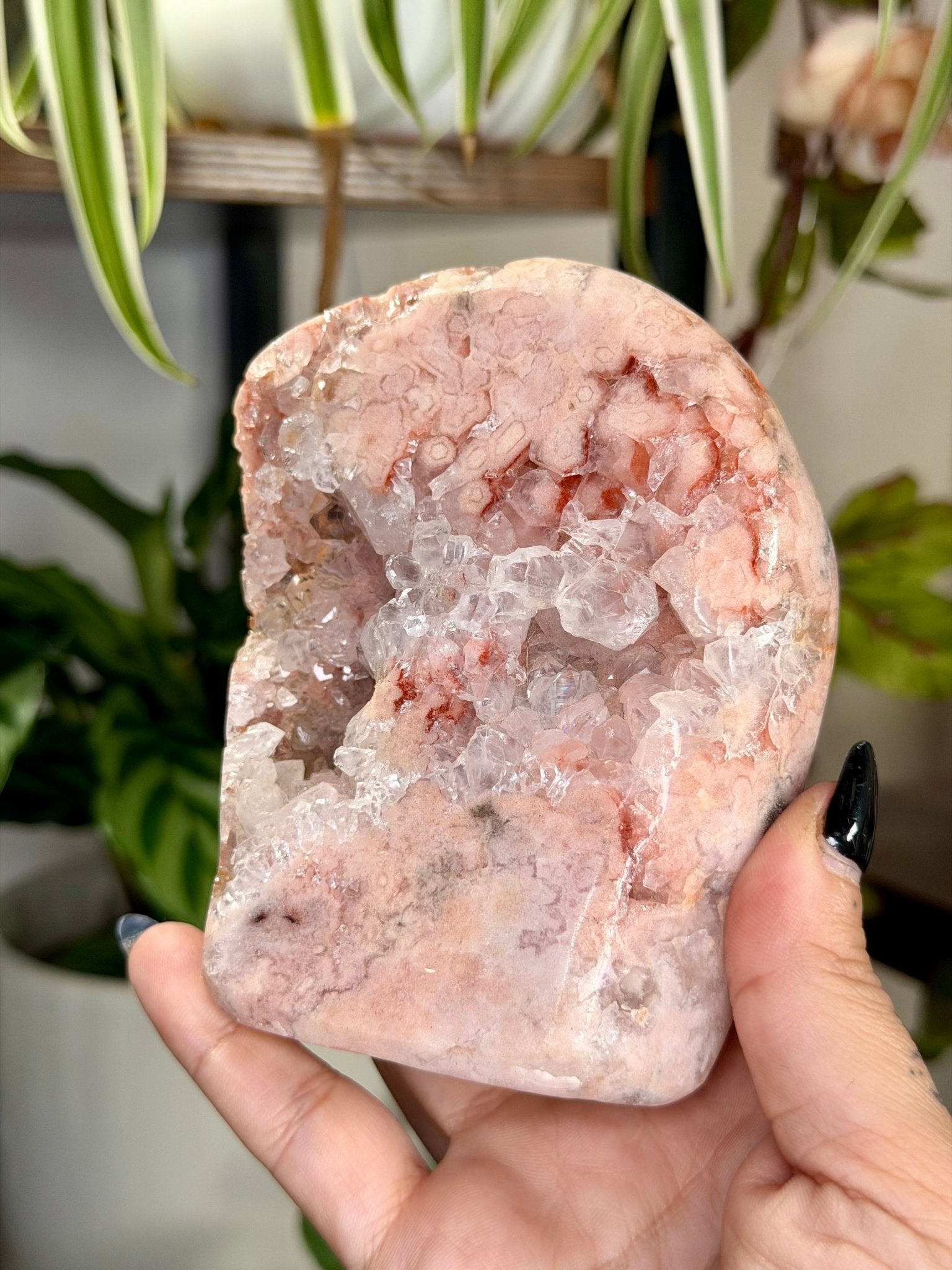 Pink Amethyst Free Form on Stand | 465g - The Crystal Valley