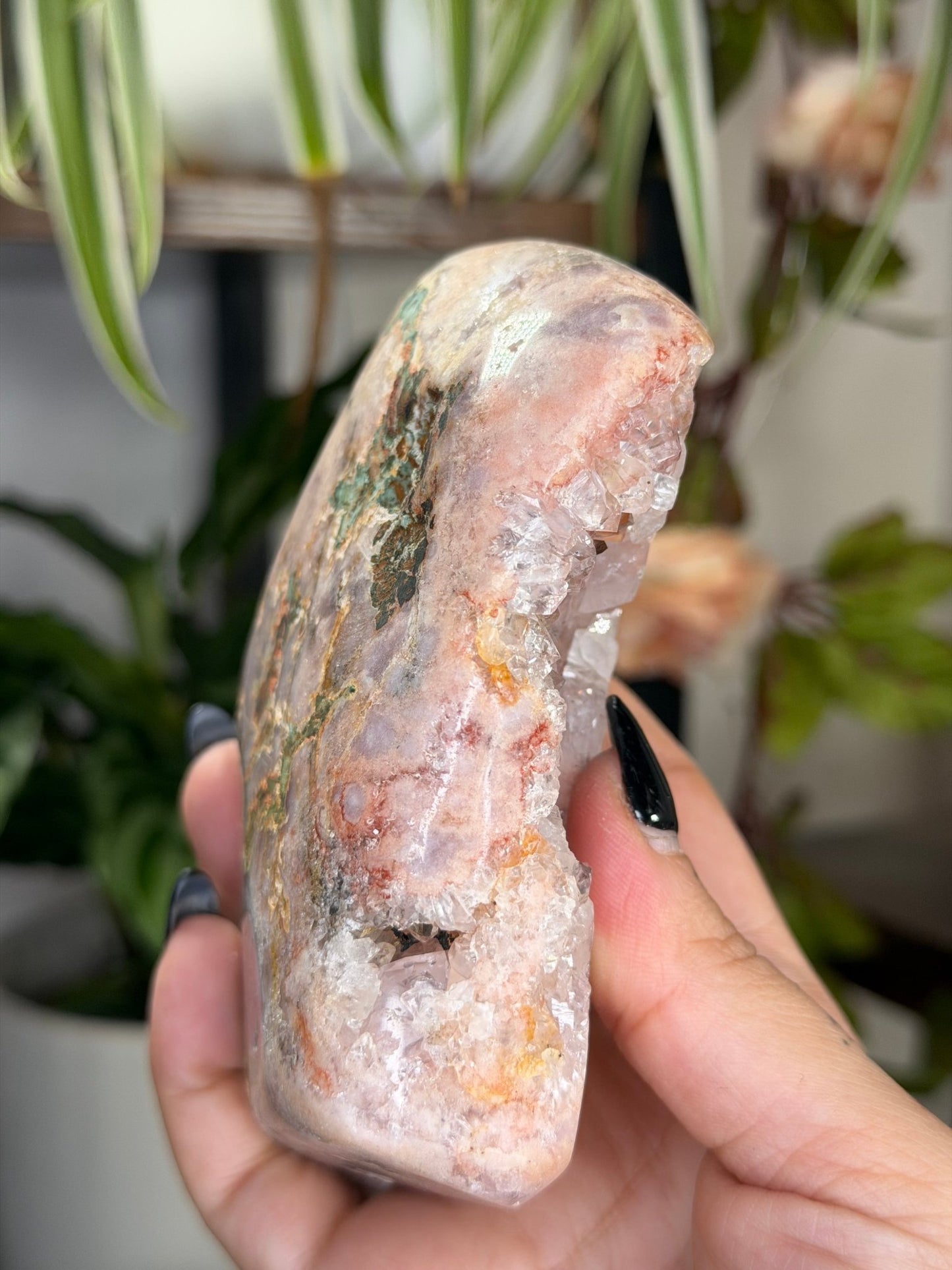 Pink Amethyst Free Form on Stand | 465g - The Crystal Valley