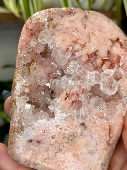 Pink Amethyst Free Form on Stand | 465g - The Crystal Valley