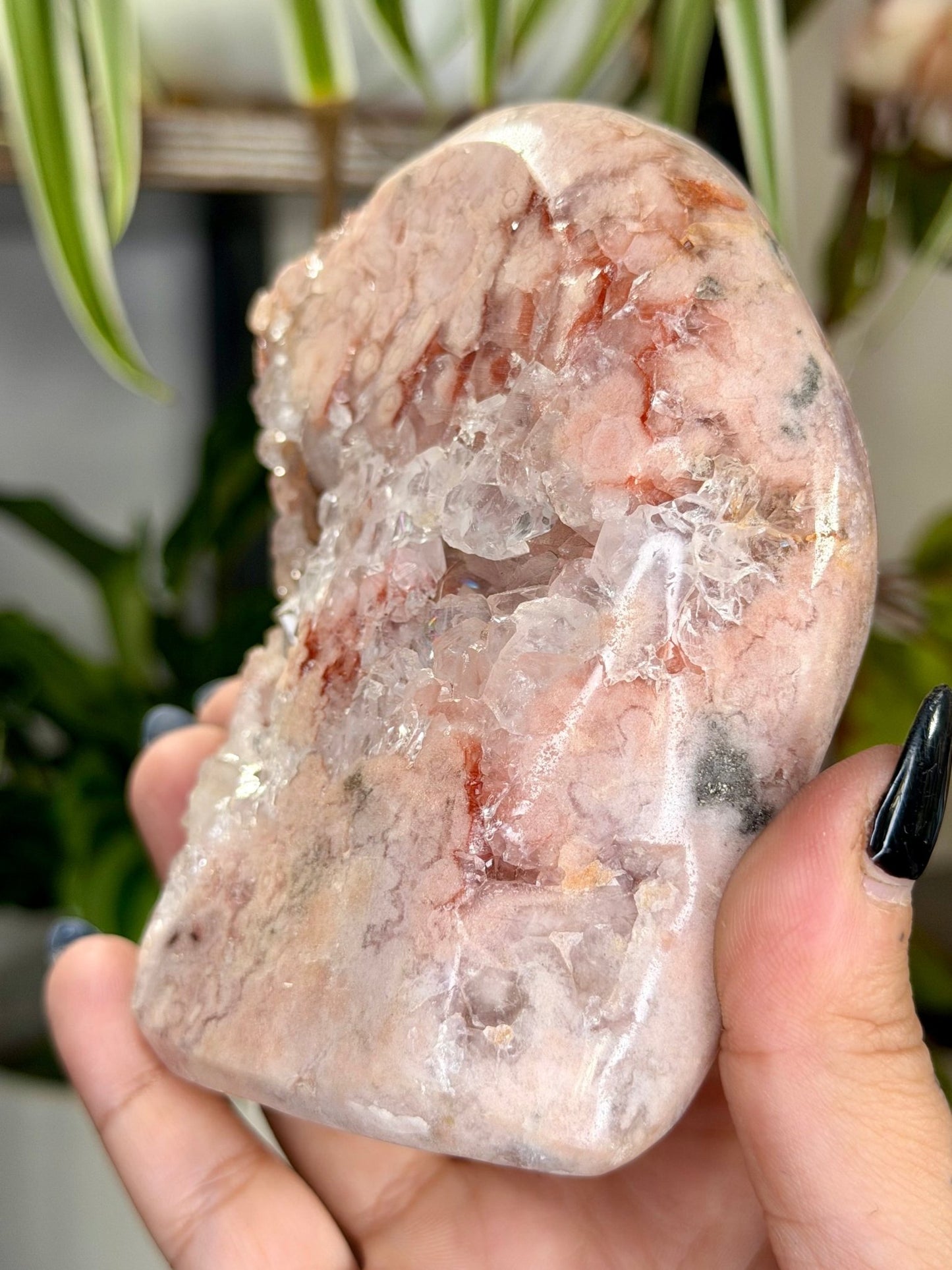 Pink Amethyst Free Form on Stand | 465g - The Crystal Valley