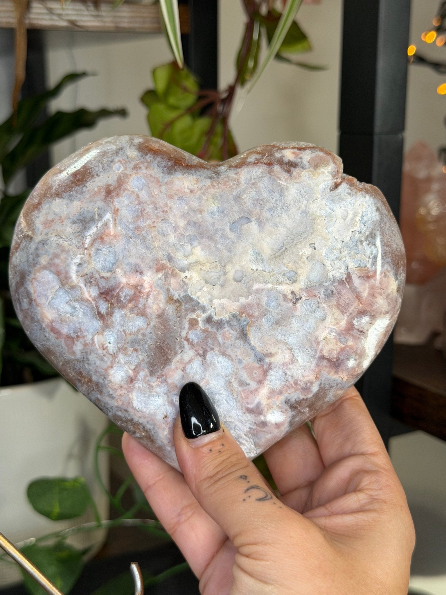 Pink Amethyst Heart on Stand | 462g - The Crystal Valley