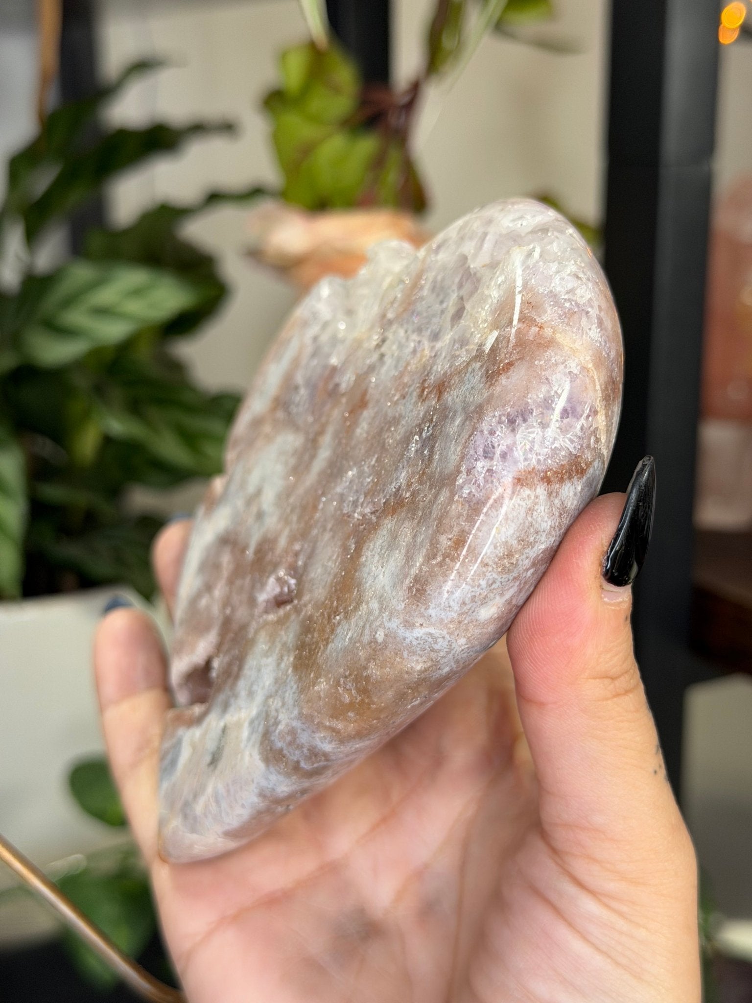 Pink Amethyst Heart on Stand | 462g - The Crystal Valley