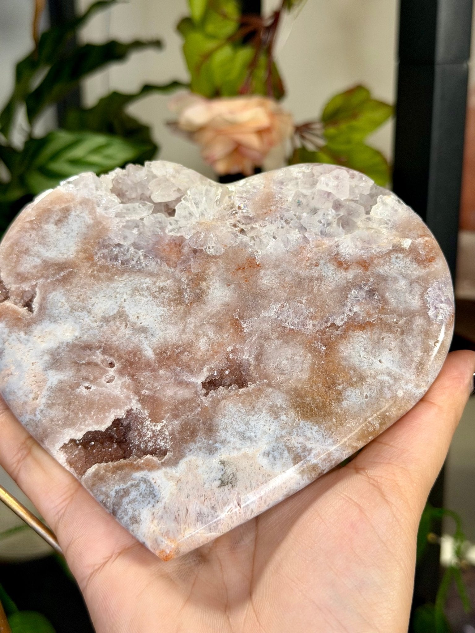 Pink Amethyst Heart on Stand | 462g - The Crystal Valley