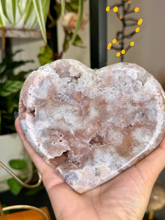 Pink Amethyst Heart on Stand | 462g - The Crystal Valley
