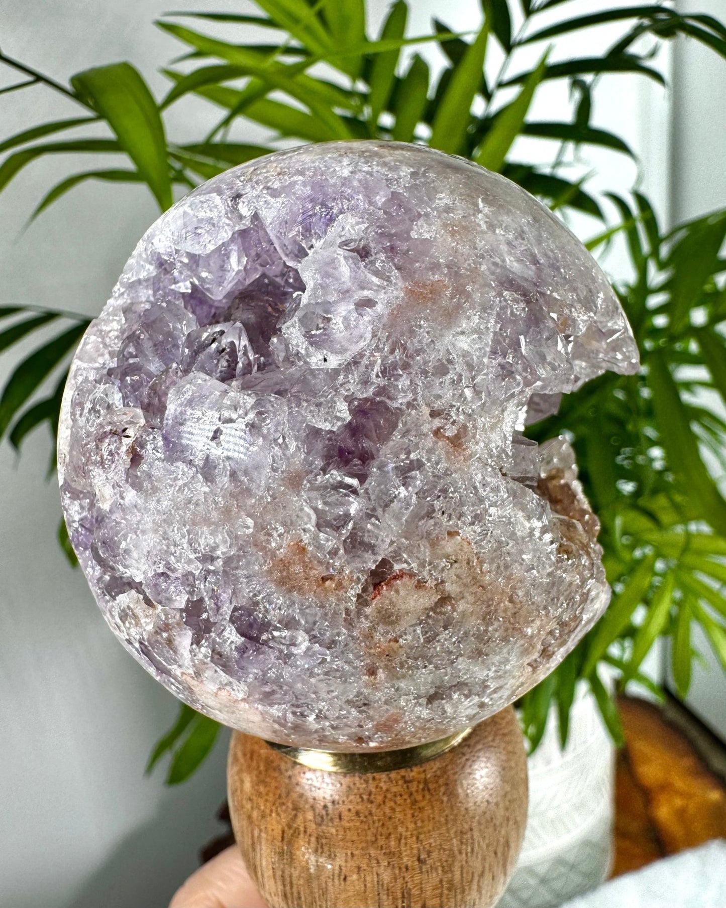 Pink Amethyst Sphere | 330g - The Crystal Valley