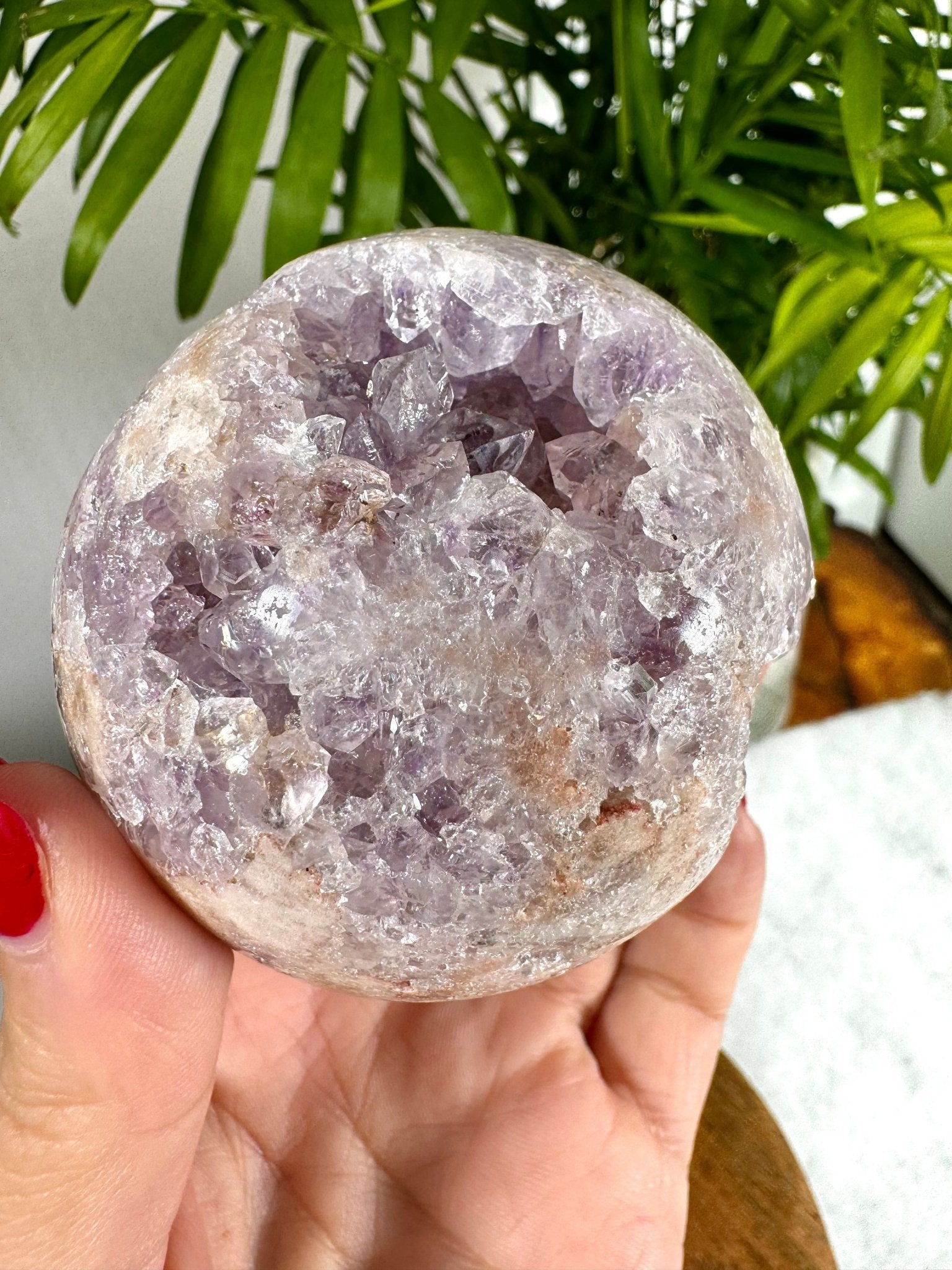 Pink Amethyst Sphere | 330g - The Crystal Valley