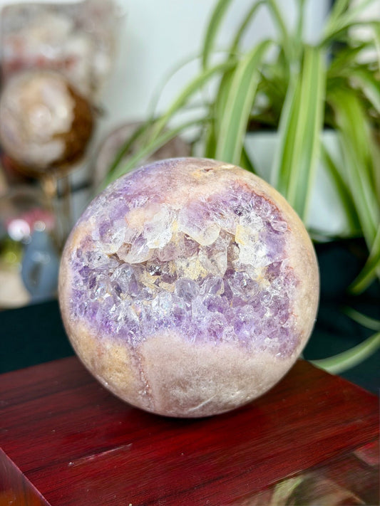 Pink Amethyst Sphere | 436g - The Crystal Valley