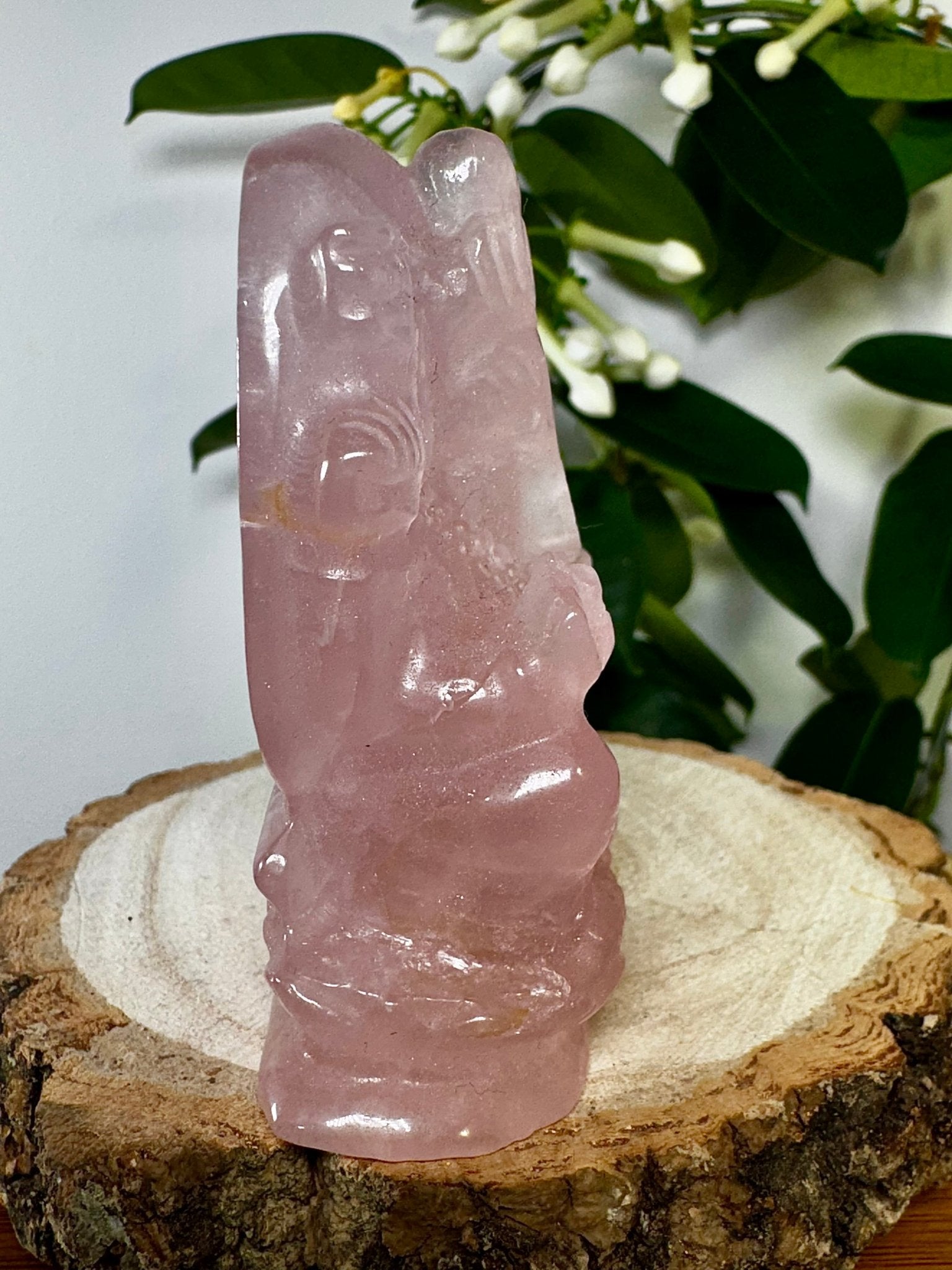 Rose Quartz Ganesh | 176g - The Crystal Valley