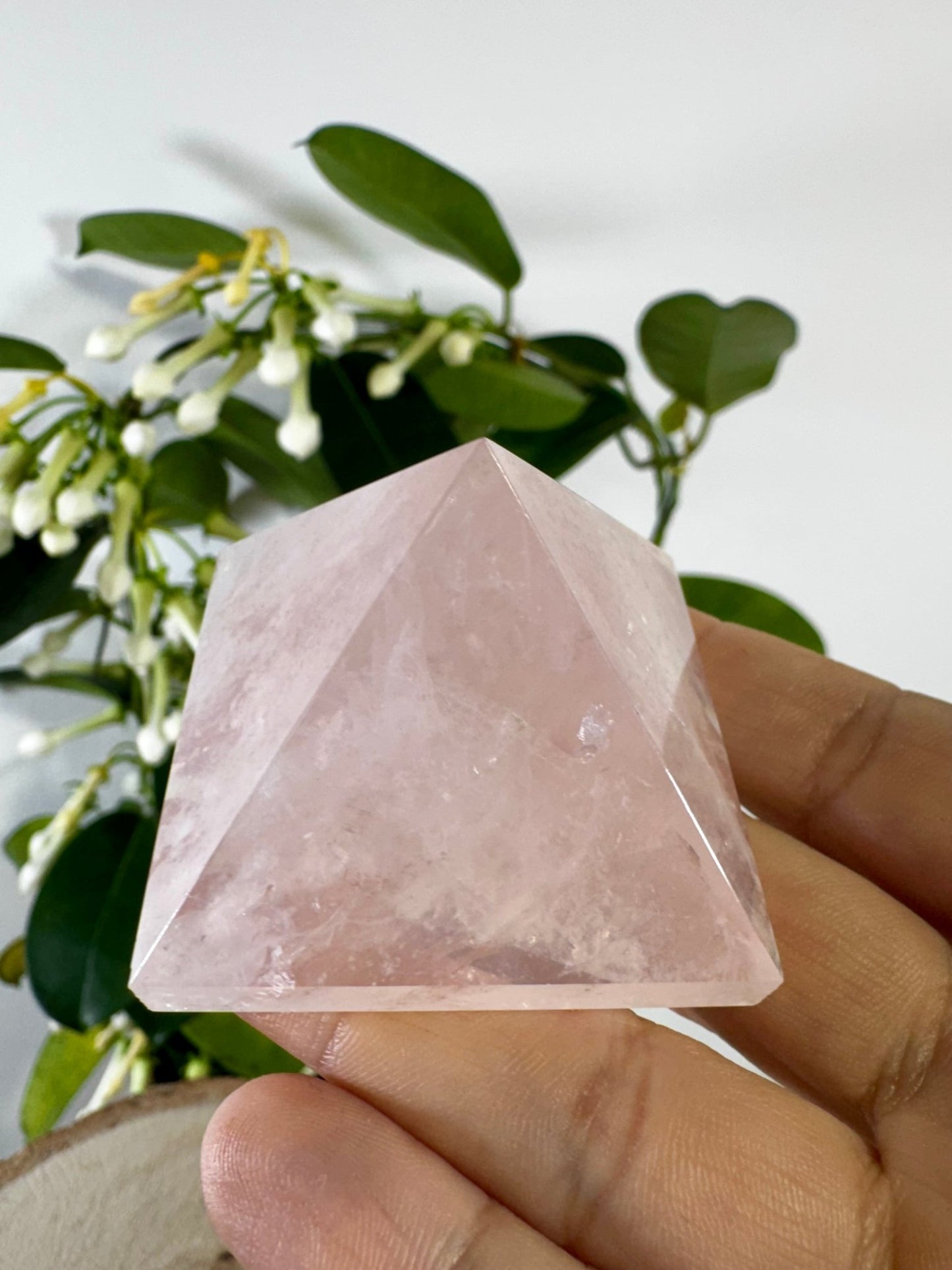 Rose Quartz Pyramid | 80g - The Crystal Valley