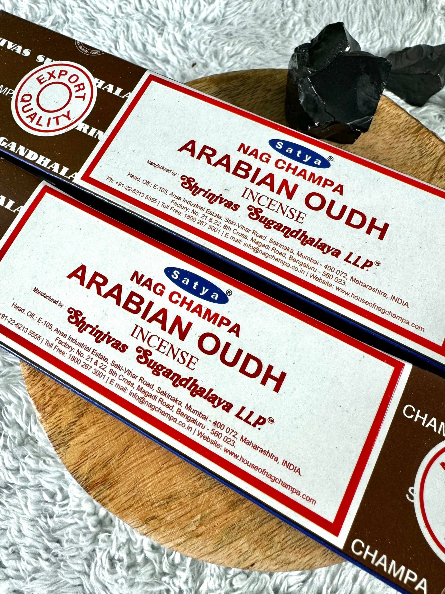 Satya Arabian Oudh Incense | 15 (one box with 12 sticks) - The Crystal Valley