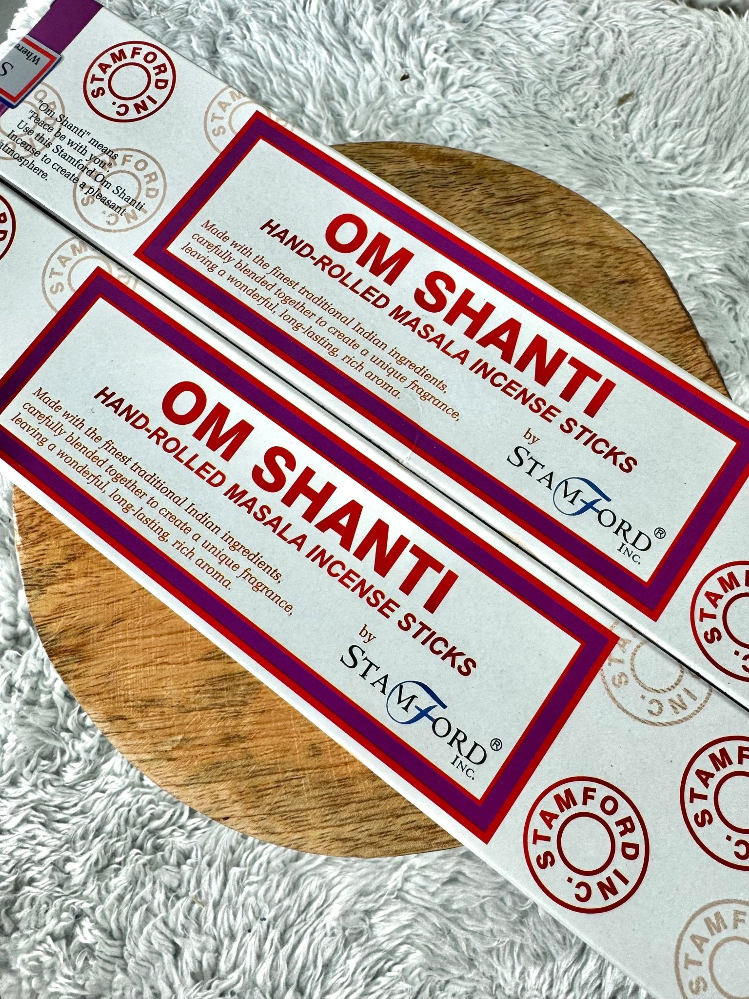 Stamford OM Shanti Incense | 15g (one box with 15 sticks) - The Crystal Valley