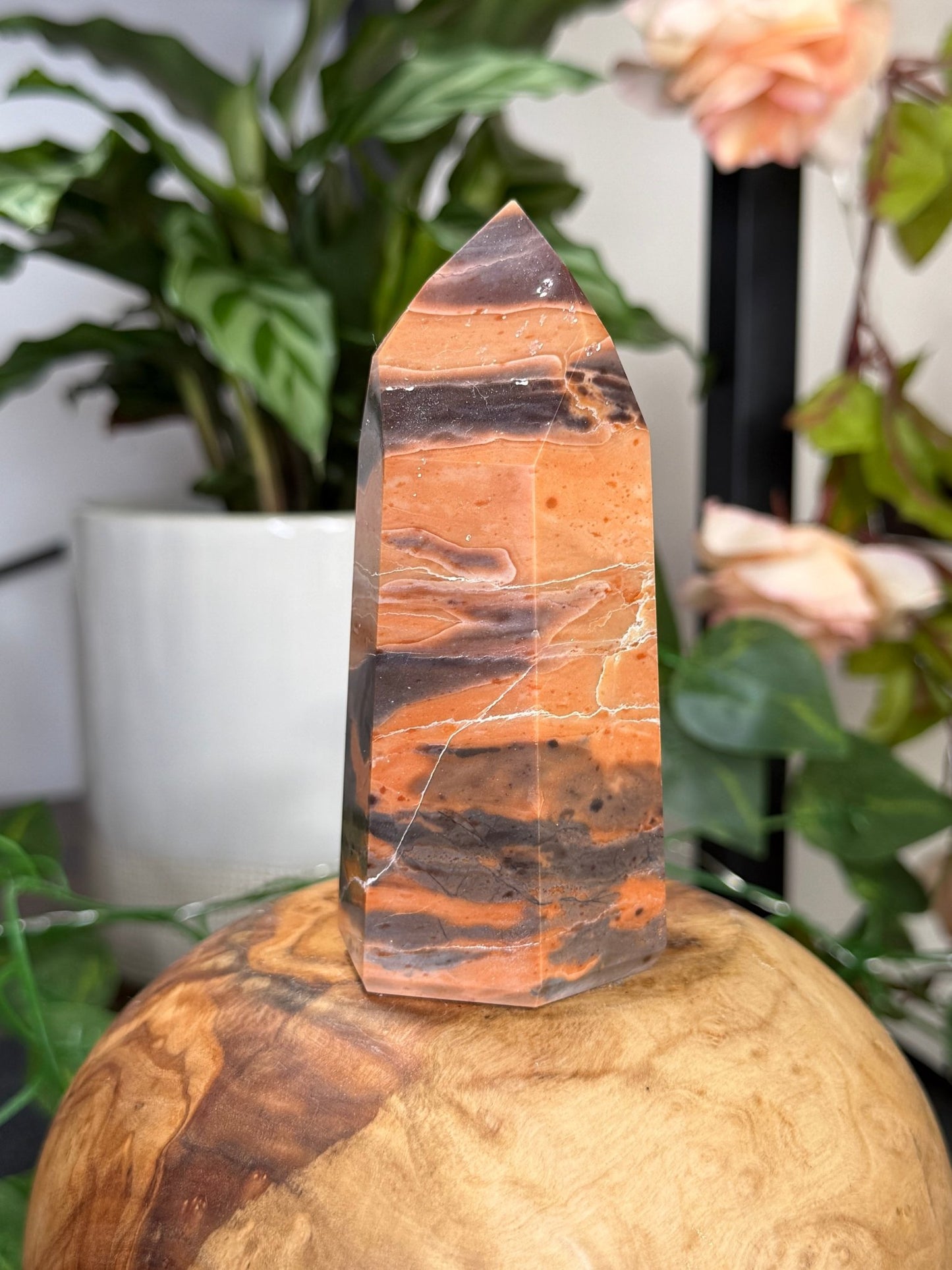 Tiger Jasper Tower | 244g - The Crystal Valley
