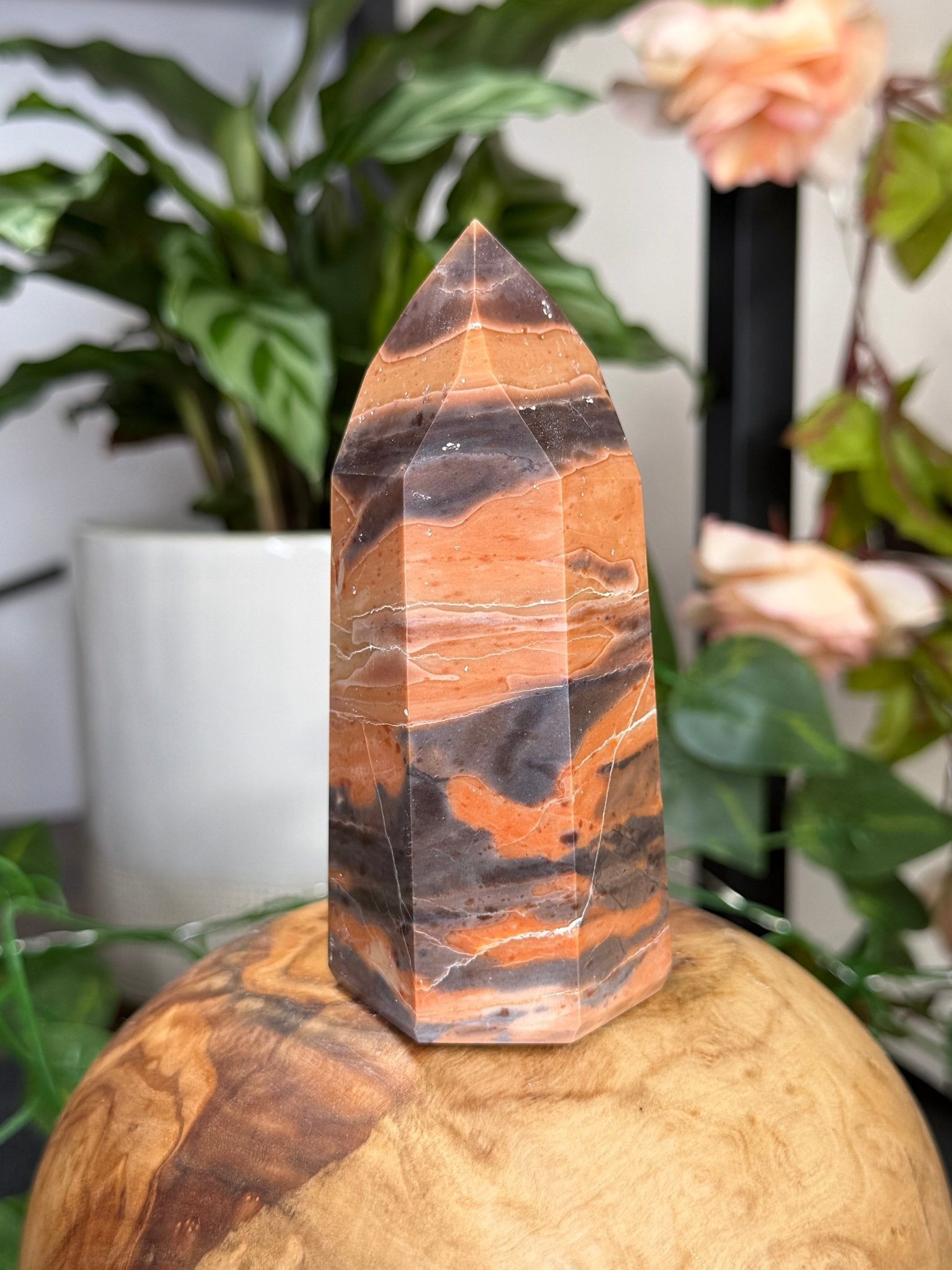 Tiger Jasper Tower | 244g - The Crystal Valley