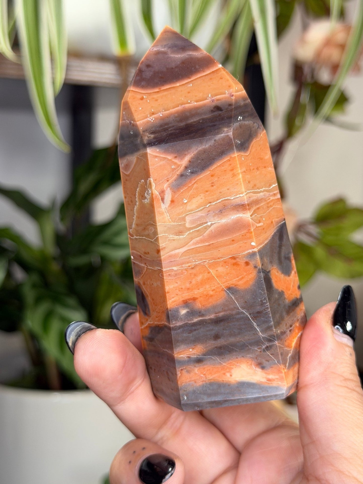 Tiger Jasper Tower | 244g - The Crystal Valley