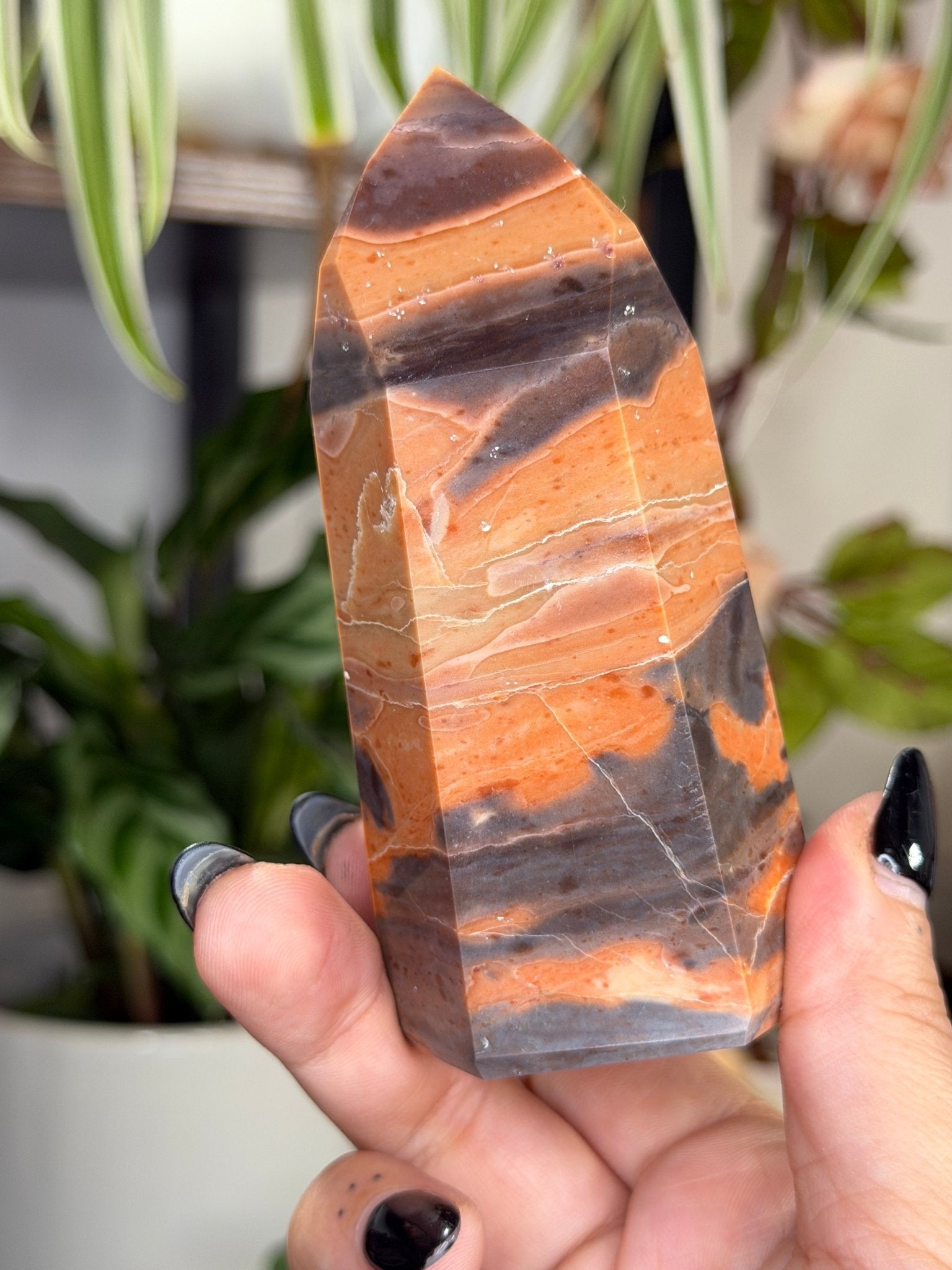 Tiger Jasper Tower | 244g - The Crystal Valley