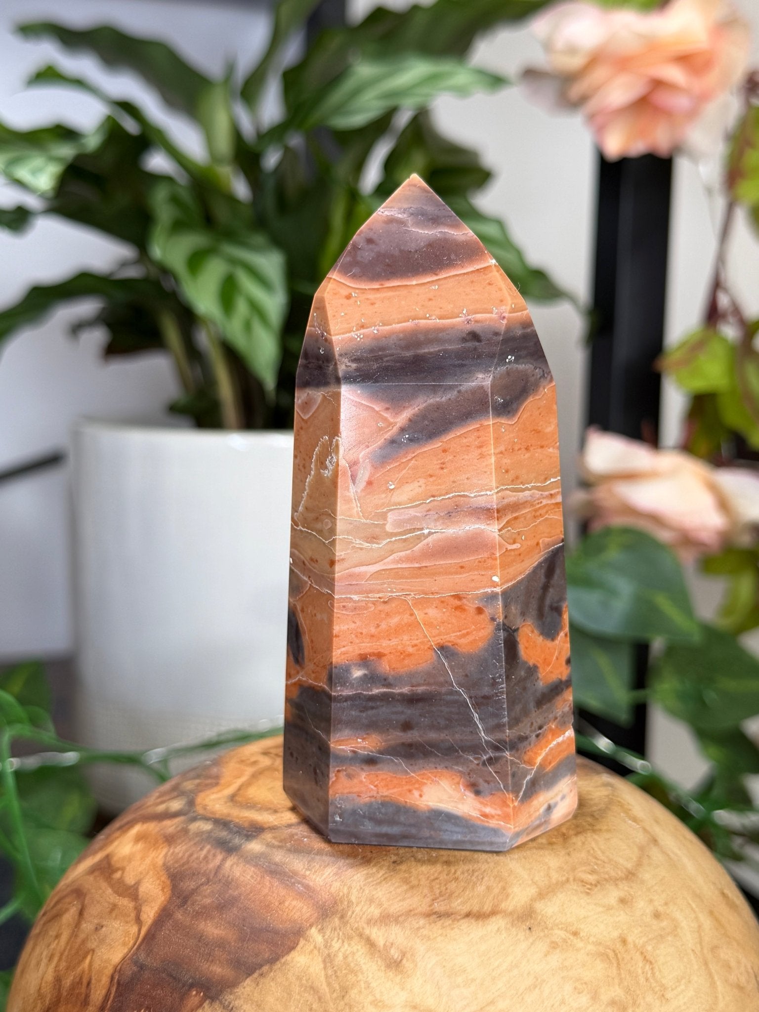 Tiger Jasper Tower | 244g - The Crystal Valley