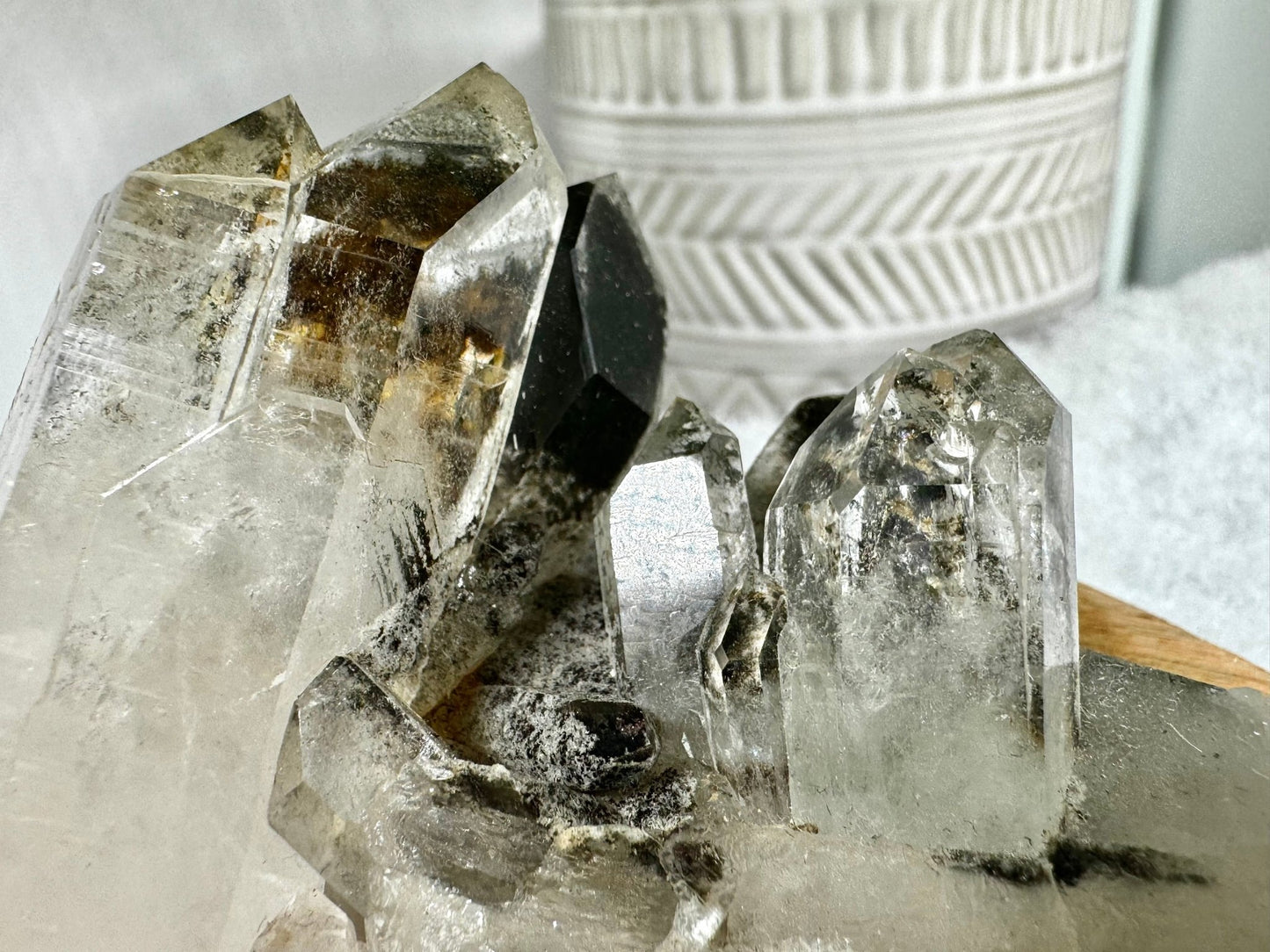 Unique Black Lodolite Cluster | 163g - The Crystal Valley