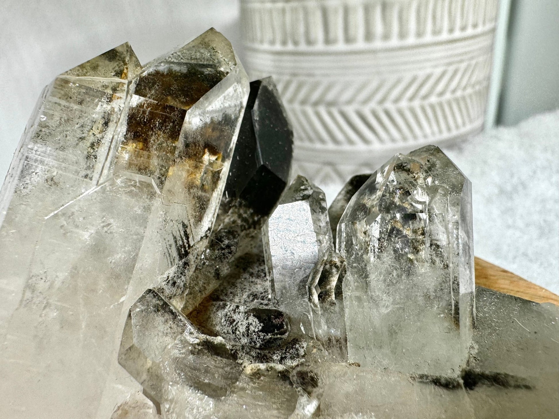 Unique Black Lodolite Cluster | 163g - The Crystal Valley