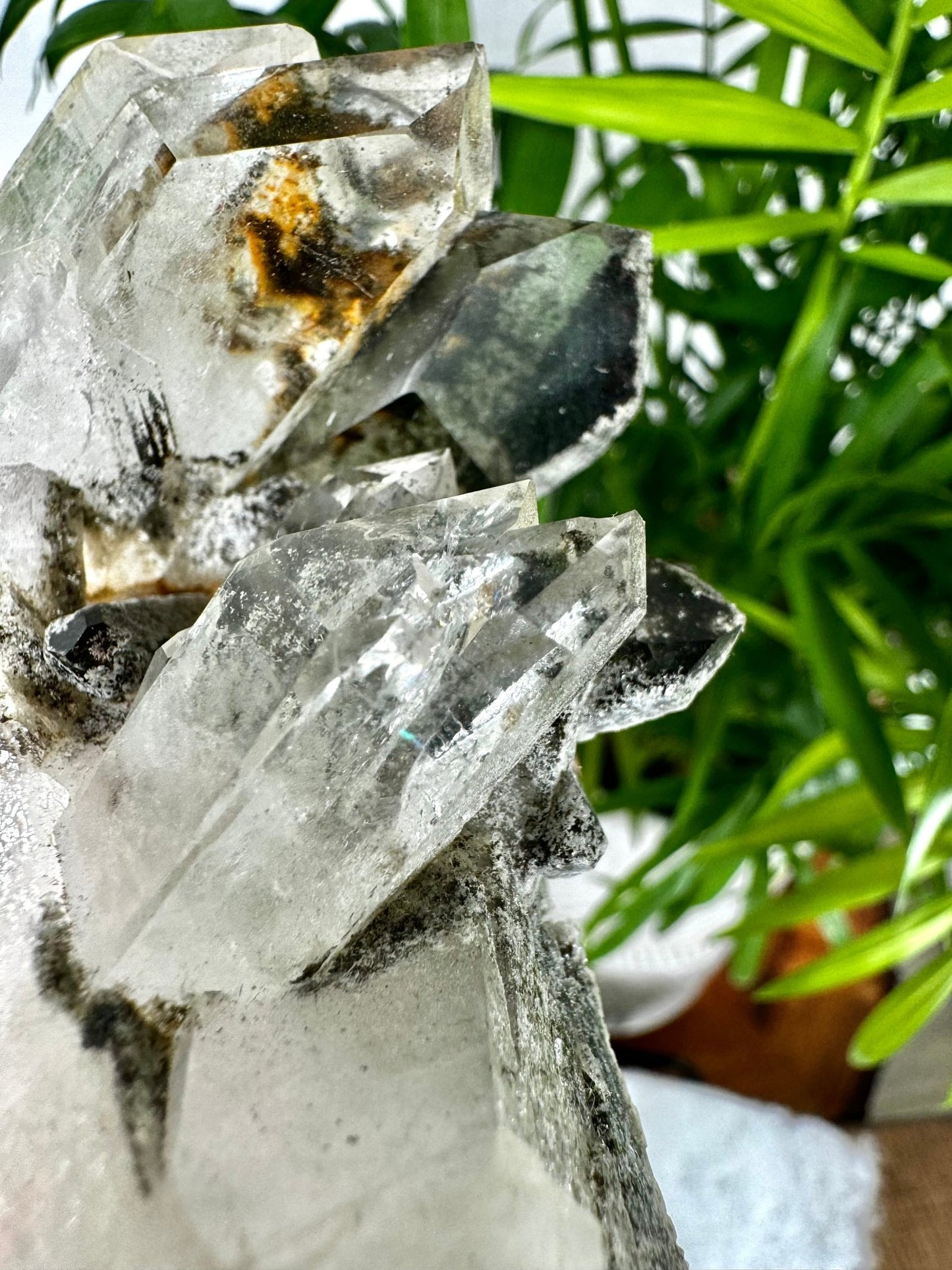 Unique Black Lodolite Cluster | 163g - The Crystal Valley