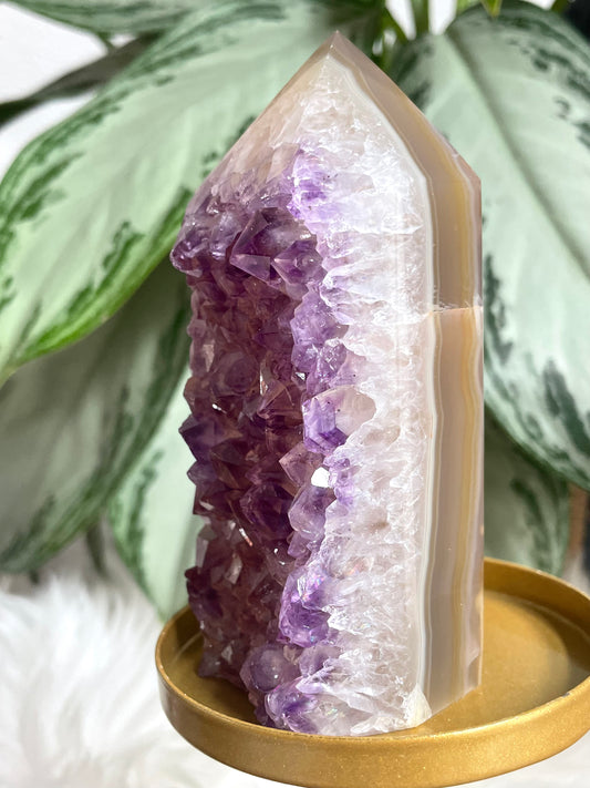 High Quality Amethyst Tower with Agate || T3