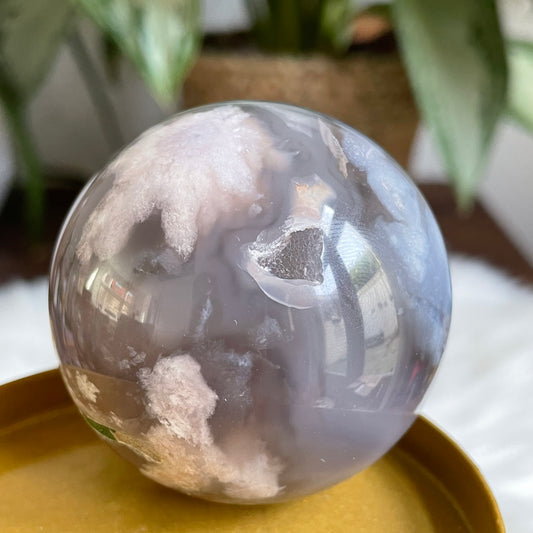 Small Flower Agate Sphere