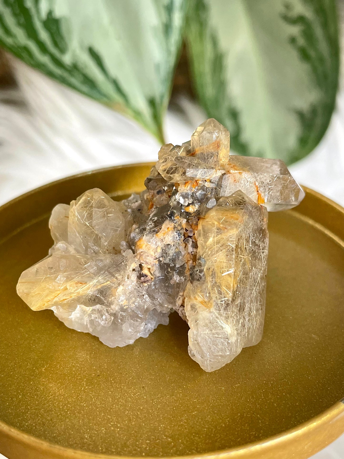 Smokey Citrine with Golden Rutile